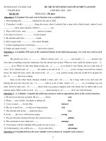 Đề thi tuyển sinh vào lớp 10 THPT Lam Sơn môn Tiếng Anh (Đề dự bị) - Sở Giáo dục và Đào tạo Thanh Hoá