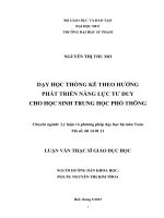 Luận văn Thạc sĩ Giáo dục học: Dạy học thống kê theo hướng phát triển năng lực tư duy cho học sinh Trung học phổ thông