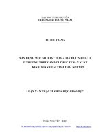 Xây dựng một số hoạt động dạy học vật lí 10 ở trường THPT gắn với thực tế sản xuất kinh doanh tại tỉnh thái nguyên 