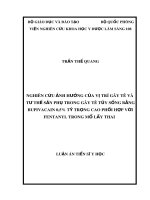 Luận án Tiến sĩ Y học: Nghiên cứu ảnh hưởng của vị trí gây tê và tư thế sản phụ trong gây tê tủy sống bằng bupivacain 0,5% tỷ trọng cao phối hợp với fentanyl trong mổ lấy thai