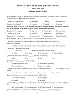 Đề thi mẫu số 3, kỳ thi THPT quốc gia năm 2015 có đáp án môn: Tiếng Anh