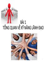 Bài giảng Kỹ năng lãnh đạo: Bài 1 - ThS. Nguyễn Thị Minh Thu