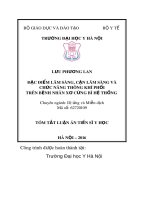 Tóm tắt Luận án Tiến sĩ Y học: Đặc điểm lâm sàng, cận lâm sàng và chức năng thông khí phổi trên bệnh nhân xơ cứng bì hệ thống