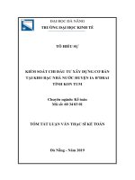 Tóm tắt Luận văn thạc sĩ Kế toán: Kiểm soát chi đầu tư XDCB tại KBNN huyện Ia H’Drai- tỉnh Kon Tum