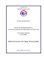 Tóm tắt Luận văn thạc sĩ Luật học: Quyền tự do kinh doanh của ngân hàng thương mại theo pháp luật Việt Nam