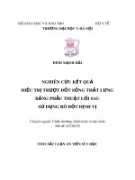 Tóm tắt Luận án tiến sĩ Y học: Nghiên cứu kết quả điều trị trượt đốt sống thắt lưng bằng phẫu thuật lối sau sử dụng rô bốt định vị