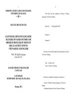 Master thesis in The English language:  An Investigation into linguistic features of names of food and drinks in restaurant menus in Hoi An Ancient Town in Vietnamese and English