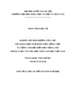 Tóm tắt Luận án Tiến sĩ Ngôn ngữ học: Nghiên cứu ảnh hưởng tiêu cực của khác biệt ngữ pháp giữa tiếng Việt và tiếng Anh đến diễn đạt tiếng Anh trong luận văn của học viên cao học Việt Nam