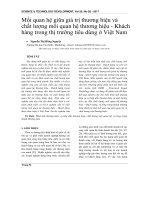 Mối quan hệ giữa giá trị thương hiệu và chất lượng mối quan hệ thương hiệu - Khách hàng trong thị trường tiêu dùng ở Việt Nam