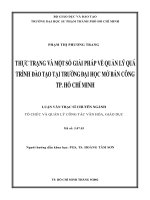 Luận văn Thạc sĩ: Thực trạng và một số giải pháp về quản lý quá trình đào tạo tại trường Đại học Mở Bán công TP. Hồ Chí Minh