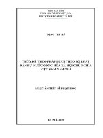Thừa kế theo pháp luật theo Bộ luật Dân sự nước Cộng hòa xã hội chủ nghĩa Việt Nam năm 2015