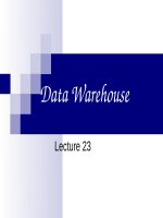 Lecture Business management information system - Lecture 23: Data warehouse