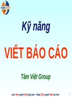 Bài giảng Kỹ năng viết báo cáo