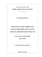 Tóm tắt Luận văn Thạc sĩ Khoa học: Nghiên cứu xây dựng phương pháp đánh giá chất  lượng kháng nguyên trong quy trình sản xuất vắcxin cúm