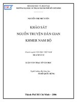 Luận văn Thạc sĩ Văn học: Khảo sát nguồn truyện dân gian Khmer Nam bộ