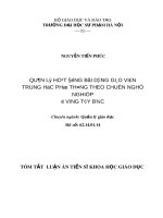 Tóm tắt Luận án Tiến sĩ Khoa học Giáo dục: Quản lý hoạt động bồi dưỡng giáo viên trung học phổ thông theo chuẩn nghề nghiệp ở vùng Tây Bắc