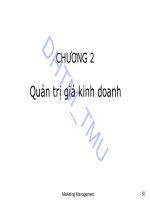 Bài giảng Quản trị maketing 2 - Chương 2: Quản trị định giá kinh doanh