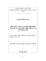 Tóm tắt Luận án Tiến sĩ Ngôn ngữ học: Mạch lạc trong văn bản hợp đồng kinh tế: So sánh đối chiếu tiếng Anh với tiếng Việt