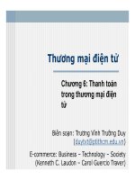 Bài giảng Thương mại điện tử: Chương 6 - Thanh toán trong thương mại điện tử (Trương Vĩnh Trường Duy)
