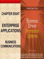 Lecture Business driven information systems (4/e): Chapter 8 - Paige Baltzan