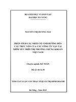 Tóm tắt Luận văn Thạc sĩ Quản trị kinh doanh: Phân tích các nhân tố ảnh hưởng tới cấu trúc vốn của các công ty vận tải niêm yết trên thị trường chứng khoán Việt Nam