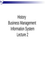 Lecture Business management information system - Lecture 2: History business management information system