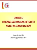 Lectures Marketing management: Chapter 17 - ThS. Nguyễn Tiến Dũng