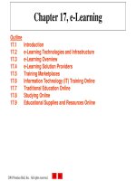 Lecture E-commerce and e-business for managers - Chapter 17: E-Learning