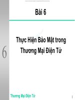 Bài giảng Bài 6: Thực hiện bảo mật trong thương mại điện tử
