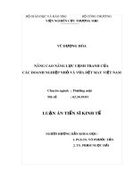 Luận án Tiến sĩ Kinh tế: Nâng cao năng lực cạnh tranh của các doanh nghiệp nhỏ và vừa dệt may Việt Nam