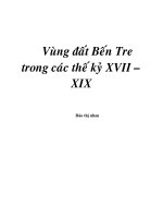 Luận văn: Vùng đất Bến Tre trong các thế kỷ XVII - XIX