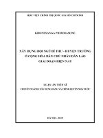 Luận án tiến sĩ Xây dựng Đảng và Chính quyền nhà nước: Xây dựng đội ngũ bí thư - huyện trưởng ở Cộng hòa Dân chủ Nhân dân Lào giai đoạn hiện nay