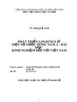 Tóm tắt Luận án Tiến sĩ Kinh tế: Phát triển logistics ở một số nước Đông Nam Á  - Bài học kinh nghiệm đối với Việt Nam