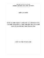 Luận văn Thạc sĩ Khoa học: Đánh giá hiện trạng và đề xuất các giải pháp nâng cao hiệu quả quản lý chất thải rắn tại làng nghề Thái Yên, huyện Đức Thọ, tỉnh Hà Tĩnh