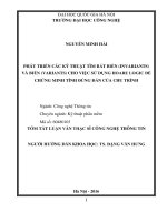 Tóm tắt Luận văn Thạc sĩ Công nghệ thông tin: Phát triển các kỹ thuật tìm bất biến (invariants) và biến (variants) cho việc sử dụng hoare logic để chứng minh tính đúng đắn của chu trình