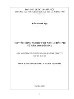 Tóm tắt Luận văn Thạc sĩ Quan hệ quốc tế: Hợp tác nông nghiệp Việt Nam - Châu Phi từ năm 1990 đến nay