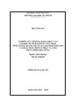Nghiên cứu tính đa dạng thực vật tại khu di tích lịch sử tân trào, tỉnh tuyên quang, đề xuất giải pháp bảo tồn và khai thác hợp lý phục vụ cho phát triển bền vững tt 