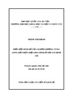 Tóm tắt Luận án Tiến sĩ Lịch sử: Biến đổi sinh kế của người Mường vùng lòng hồ thủy điện Hòa Bình ở nơi tái định cư