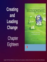 Lecture Management: Leading and collaborating in a competitive world - Chapter 18: Creating and leading change