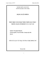 Tóm tắt Luận văn Thạc sĩ Công nghệ thông tin: Phát hiện xâm nhập theo thời gian thực trong mạng internet của vạn vật