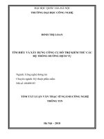 Tóm tắt Luận văn Thạc sĩ Công nghệ thông tin: Tìm hiểu và xây dựng công cụ hỗ trợ kiểm thử các hệ thống hướng dịch vụ