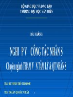 Bài giảng về Nghiệp vụ công tác nhân sự - Chuyên ngành Tham vấn Tâm lý & Quản trị nhân sự