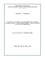 Luận văn Thạc sĩ Giáo dục học: Xây dựng và sử dụng các thí nghiệm vật lý trong dạy học chương Năng lượng cơ học lớp 8 trung học cơ sở ở nước CHDCND Lào