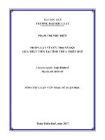 Tóm tắt Luận văn Thạc sĩ Luật học: Pháp luật về cứu trợ xã hội qua thực tiễn tại tỉnh Thừa Thiên Huế