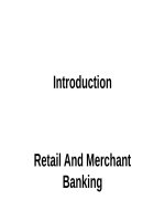 Lecture Retail and merchant banking – Lecture 32