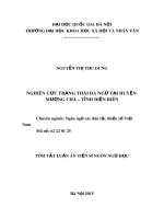 Tóm tắt Luận án Tiến sĩ Ngôn ngữ học: Nghiên cứu trạng thái đa ngữ tại huyện Mường Chà - tỉnh Điện Biên