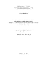 Tóm tắt luận văn Thạc sĩ: Hoạch định chiến lược phát triển Trường Cao đẳng Công nghệ và Kinh tế Công nghiệp giai đoạn 2010-2015