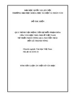 Tóm tắt Luận án Tiến sĩ Văn học: Quá trình vận động tới sự điển phạm hóa của văn học nhà Nho ở Việt Nam từ Trần Nhân Tông qua Nguyễn Trãi đến Lê Thánh Tông