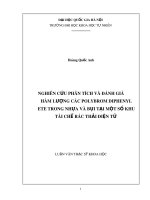 Luận văn Thạc sĩ Khoa học: Nghiên cứu phân tích và đánh giá hàm lượng các polybrom diphenyl ete trong nhựa và bụi tại một số khu tái chế rác thải điện tử