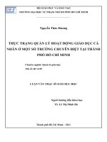Luận văn Thạc sĩ Giáo dục học: Thực trạng quản lý hoạt động giáo dục cá nhân ở một số trường chuyên biệt tại thành phố Hồ Chí Minh